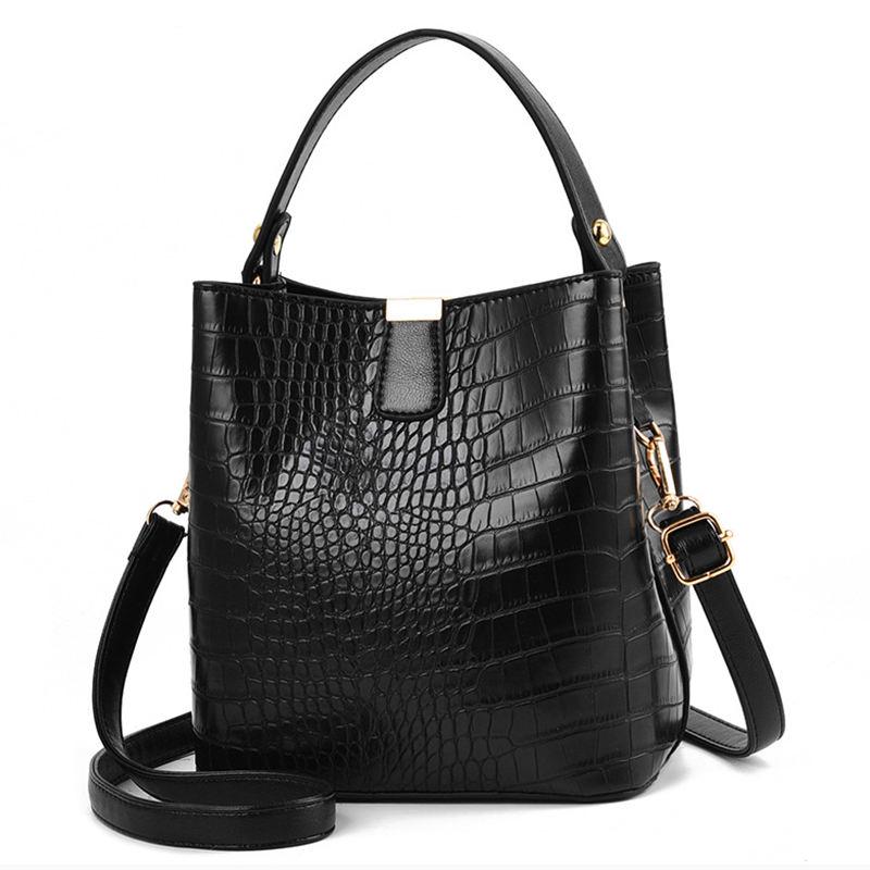 Bucket Bag Crocodile Pattern Handbag