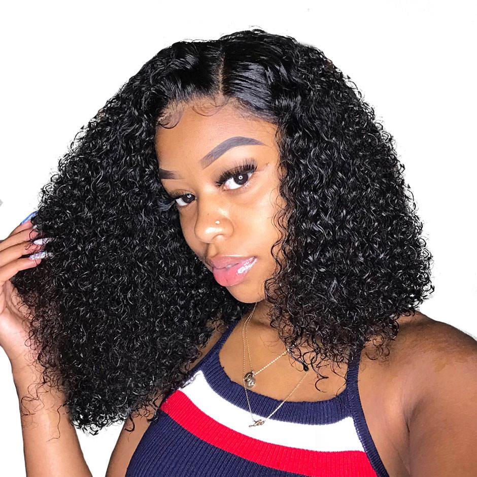 Curly Lace Front Wig Kinky Curly Lace Frontal Wig 4X4 Lace Closure Bob Wig
