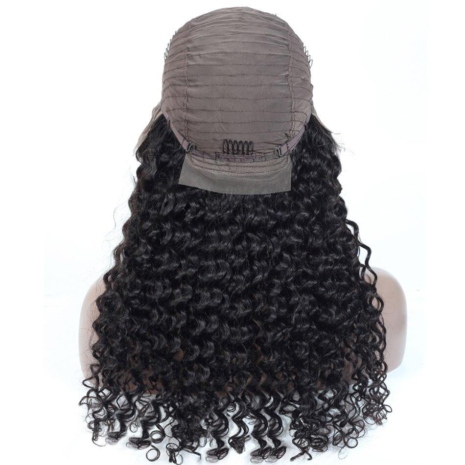 Brazilian Deep Wave Human Hair Wigs Pre Plucked Lace Closure Wig 4x4 Closure Wigs 180% Density