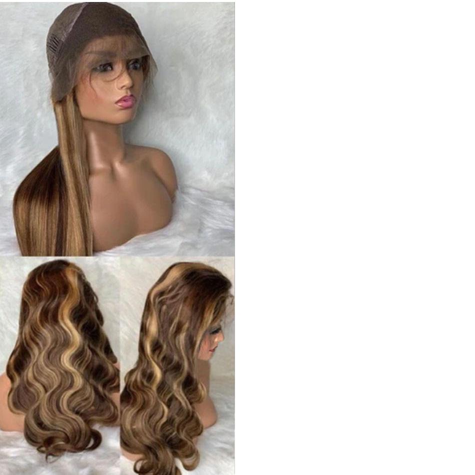 Straight Highlight Wig 4x4 Closure Wig Piano Color 13x4 Lace Front Human Hair Wigs 4/27 Ombre Remy 13x6 Lace Front Wig