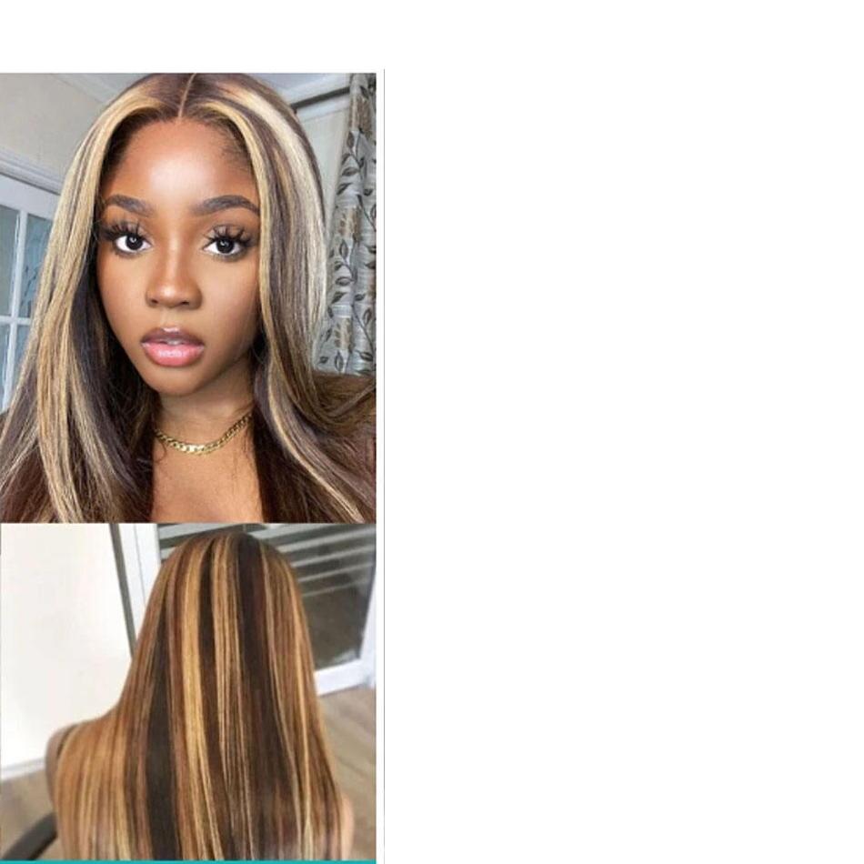 Straight Highlight Wig 4x4 Closure Wig Piano Color 13x4 Lace Front Human Hair Wigs 4/27 Ombre Remy 13x6 Lace Front Wig
