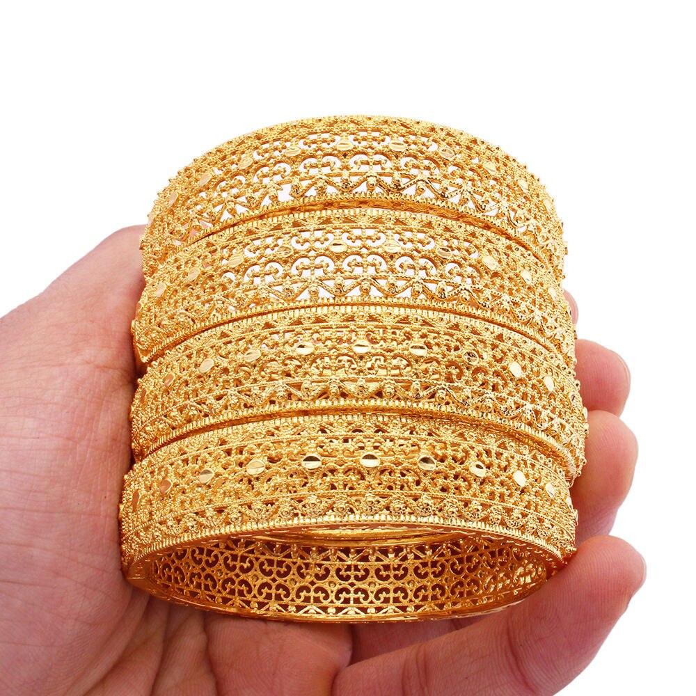 African Wholesale 24K Gold Plated can open bangles jewelry jewellery Dubai Indian bracelet wedding gifts for women bracelets