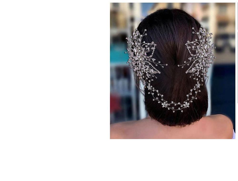 Wedding Headband Bridal Crown Jewelry Silver Rhinestone Bridal Hair Accessories Bridal Hair Vines