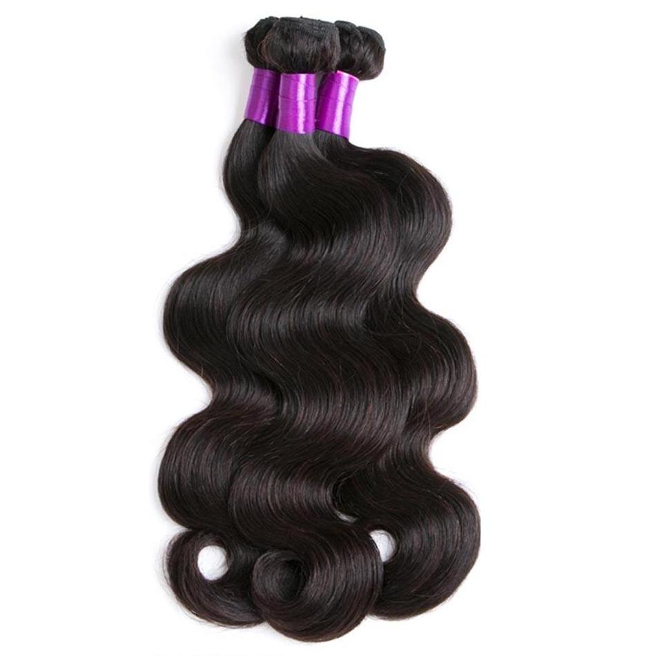 Brazilian Body Wave Human Hair Extensions Body Wave Bundles Natural Color 8-30Inch Remy Human Hair Extensions